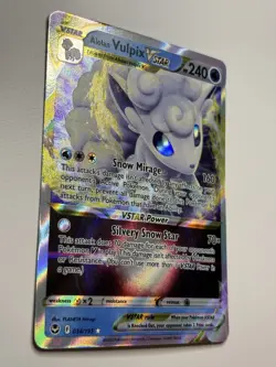 Alolan Vulpix VSTAR 034/195 Silver Tempest Holo Ultra Rare Pokemon TCG Card NM - Image 2