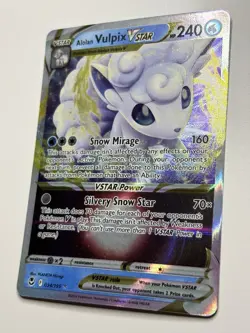 Alolan Vulpix VSTAR 034/195 Silver Tempest Holo Ultra Rare Pokemon TCG Card NM - Image 3