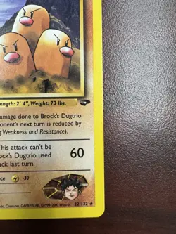 BROCK'S DUGTRIO 22/132 1st Edition Gym Challenge Rare Pokemon Card Near Mint - Image 5