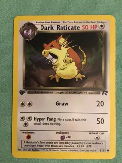 Dark Raticate 51/82 1st Edition Pokemon Card Team Rocket- New - Image 1