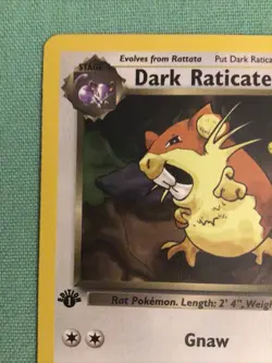 Dark Raticate 51/82 1st Edition Pokemon Card Team Rocket- New - Image 3
