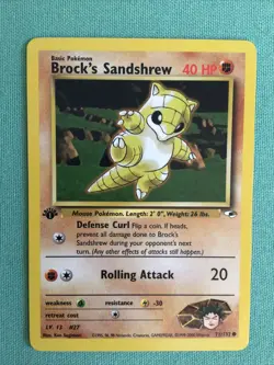 Pokemon 1st Edition Gym Heroes Brock's Sandshrew 71/132 New - Image 1