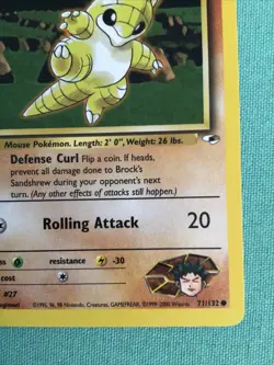 Pokemon 1st Edition Gym Heroes Brock's Sandshrew 71/132 New - Image 5