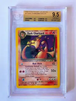 Dark Charizard Holo BGS 9.5 Pokemon 2000 Team Rocket Unlimited Rare 4/82 - Image 1