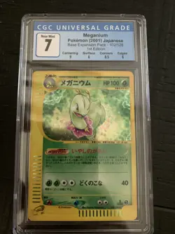 Meganium Pokemon 2001 Holo E-Series Expedition 1st ED Japanese 102/128 CGC 7 NM - Image 1