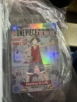 One Piece Luffy College Basketball US Voyage Promo Card P-055 Rutgers SEALED - Image 1