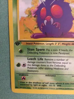 **RARE** ENGLISH POKEMON CARD VENONAT 1ST ED JUNGLE 63/64 - Image 4