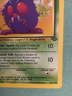 **RARE** ENGLISH POKEMON CARD VENONAT 1ST ED JUNGLE 63/64 - Image 5