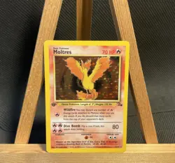 Moltres - 12/62 - Pokemon Fossil 1st Edition Holo Rare Card WOTC LP - Image 1