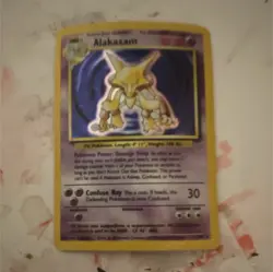 Pokemon Alakazam Holo Rare Base Set Card 1/102 80HP English TCG 1999 - Image 1