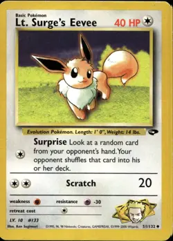 Lt. Surge's Eevee 51/132 Uncommon WOTC Gym Challenge Pokemon - Image 1