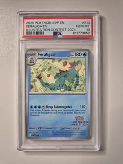 PSA 10 Feraligatr Illustration Contest SVP Ultra Rare Art 2024 Pokemon GEM MINT - Image 1