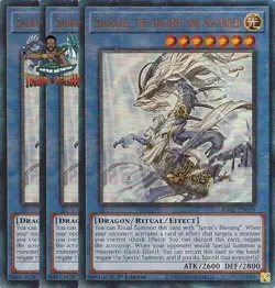 Yugioh! 3x Sauravis the Ancient and Ascended RA02-EN019 Ultimate Rare 1st Ed NM - Image 1