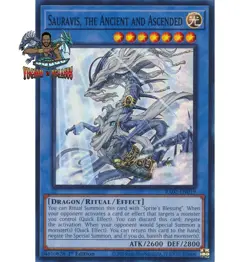 Yugioh 1x Sauravis the Ancient and Ascended RA02-EN019 Collector's Rare NM - Image 1