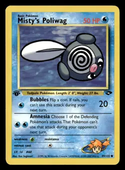 Misty's Poliwag Common 1st Edition Gym Challenge 089/132 LP Pokemon TCG - Image 1