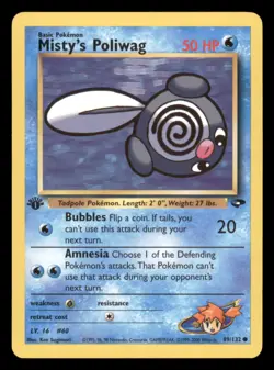 Misty's Poliwag 89/132 1st Edition Gym Challenge 2000 - Image 1