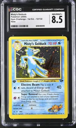 CGC 8.5 Misty's Golduck Gym Challenge 1st Edition 12/132 Holo Pokemon Card - Image 1