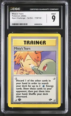 CGC 9 MINT Misty's Tears Gym Challenge 1st Edition 118/132 Pokemon Card - Image 1