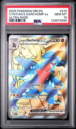 Cynthia's Garchomp EX 215/182 GEM MINT PSA 10. Pokemon S&V Destined Rivals - Image 1