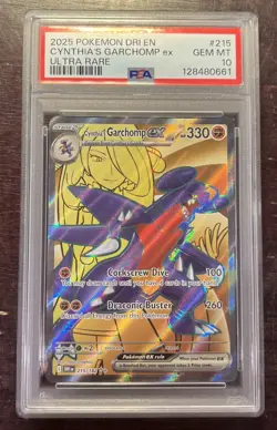 2025 Pokemon SV Destined Rivals Cynthia's Garchomp ex #215/182 PSA 10 - Image 1