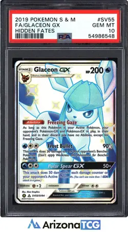Pokemon 2019 Glaceon GX SV55/SV94 Full Art Shiny Vault Hidden Fates PSA 10 - Image 1