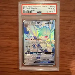 Pokemon SM Hidden Fates Shiny Vault Glaceon GX Full Art SV55/SV94 PSA 10 - Image 1