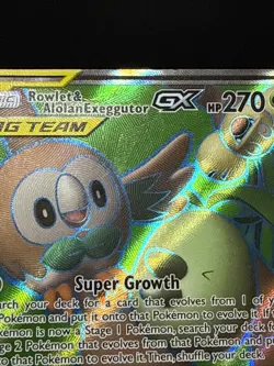 Pokemon Card Rowlet & Alolan Exeggutor GX 214/236 Unified Minds Tag Team Played - Image 3