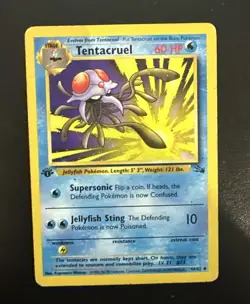 Tentacool 56/62 1st Edition and Tentacruel 44/62 1st Edition Fossil Pokemon TCG - Image 5