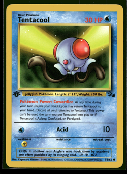 Pokemon TCG | Fossil Set | Tentacool | 56/62 | 1st Edition | NM #3 - Image 1