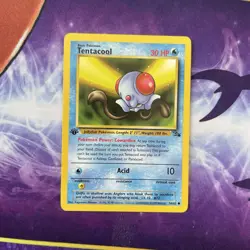 Pokemon Tentacool 1st Edition Fossil Pokemon TCG 56/62 English - Image 1