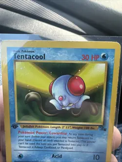 Pokemon Tentacool 56/62 1st Edition Base Set Card Fossil Vintage TCG - Image 3