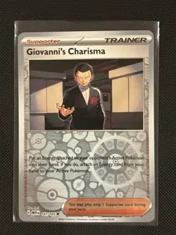 Giovanni's Charisma 161/165 - Pokemon Scarlet & Violet 151 - Reverse Holo - NM - Image 1
