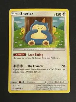 SNORLAX 158/214 HOLO RARE UNBROKEN BONDS POKEMON MP - Image 1