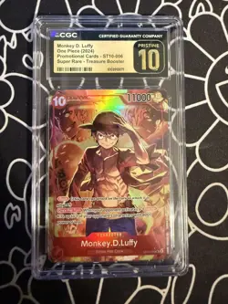 One Piece Monkey.D.Luffy (Treasure Booster Set) ST10-006 Promo CGC Pristine 10 - Image 1