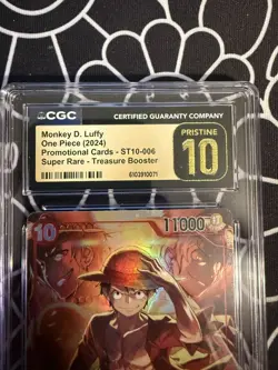 One Piece Monkey.D.Luffy (Treasure Booster Set) ST10-006 Promo CGC Pristine 10 - Image 3