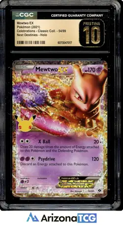Pokemon 2021 Mewtwo EX 54/99 Celebrations Classic Collection BLACK LABEL CGC 10 - Image 1