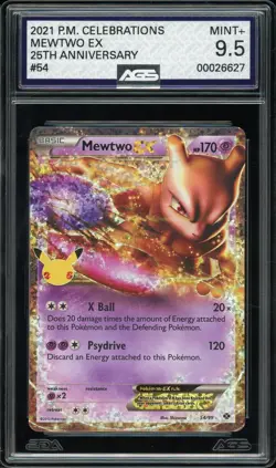Pokemon Celebrations 25th Anniversary Mewtwo EX 54/99 AGS Mint+ 9.5 Rare 2021 - Image 1