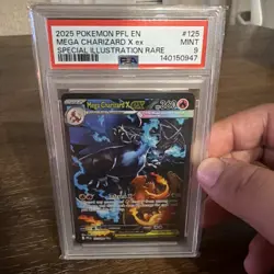 Mega Charizard X ex 125/094 SIR 2025 Pokemon Phantasmal Flames PSA 9 MINT - Image 4