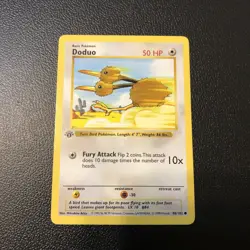 Doduo 048/102 Base Set (Shadowless) First Edition Vintage Pokemon TCG Wotc nm - Image 1