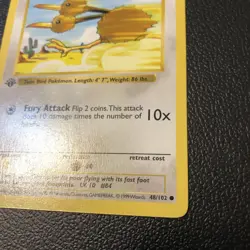Doduo 048/102 Base Set (Shadowless) First Edition Vintage Pokemon TCG Wotc nm - Image 3