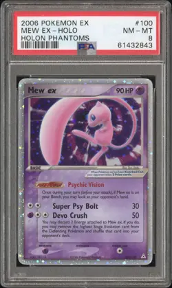 2006 Pokemon Mew Ex Holon Phantoms #100 EX PSA 8 - Image 1