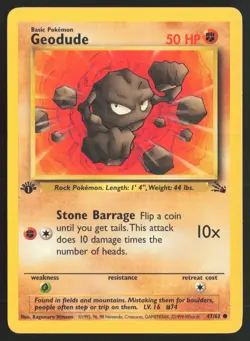 Pokemon TCG | Geodude 47/62 | Fossil Common 1st Edition | Near Mint - Image 2