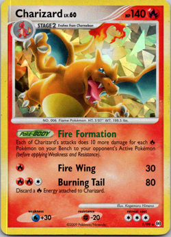 Charizard Holo 2009 Pokemon Platinum Arceus Cracked Ice #1/99 Near Mint - Image 1