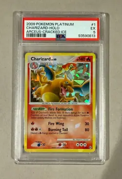 2009 POKEMON PLATINUM ARCEUS #1 CHARIZARD-HOLO ARCEUS-CRACKED ICE PSA 5 - Image 1