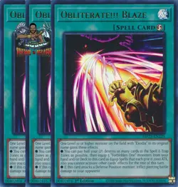 Yugioh! 3x Obliterate!!! Blaze MP25-EN225 Ultra Rare 1st Ed NM - Image 1