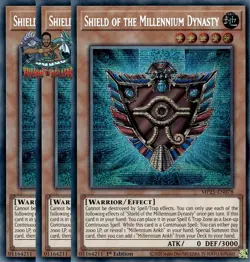 Yugioh! 3x Shield of the Millennium Dynasty MP25-EN078 Prismatic Secret Rare NM - Image 1