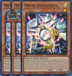Yugioh! 3x Metal Illusionist MP25-EN241 Ultra Rare 1st Ed NM - Image 1