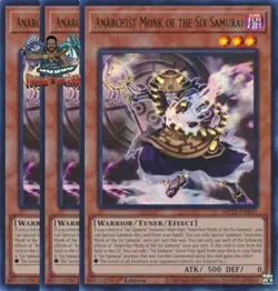Yugioh! 3x Anarchist Monk of the Six Samurai MP25-EN245 Ultra Rare 1st Ed NM - Image 1