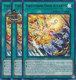 Yugioh! 3x Firestorms Over Atlantis MP25-EN255 Ultra Rare 1st Ed NM - Image 1