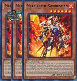 Yugioh! 3x Metalflame Swordsman MP25-EN265 Ultra Rare 1st Ed NM - Image 1
